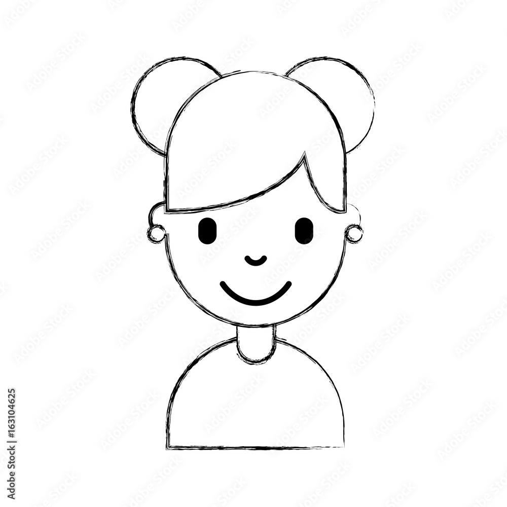 cute young girl avatar character vector illustration design cute young girl avatar character vector illustration design