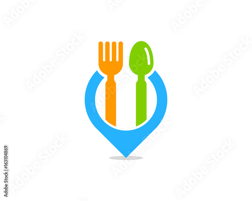 Food Location Icon Logo Design Element