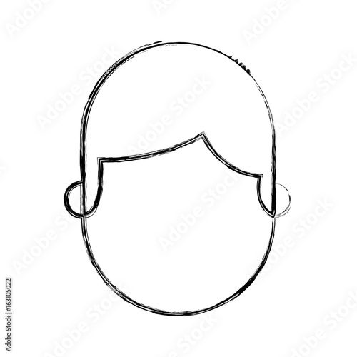 young man head avatar character vector illustration design