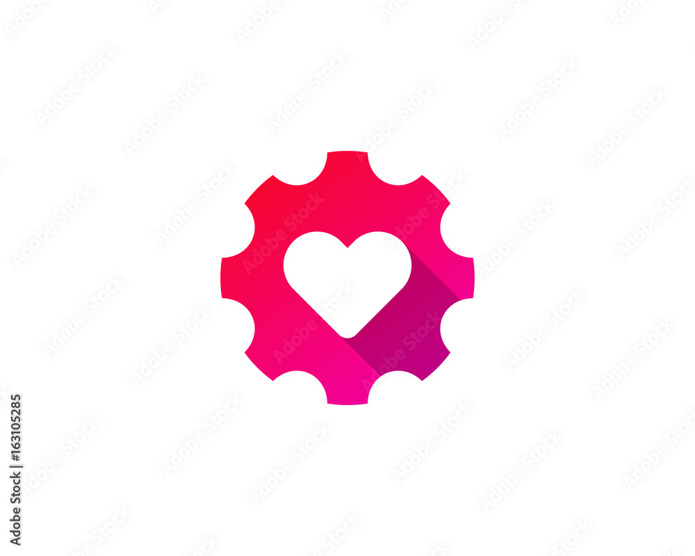 Love Gear Icon Logo Design Element Love Gear Icon Logo Design Element