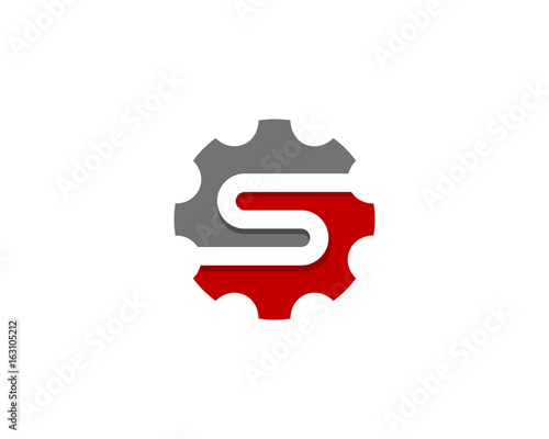 Letter S Gear Icon Logo Design Element