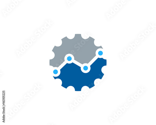 Stats Gear Icon Logo Design Element