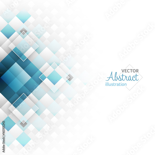 Abstract geometric futuristic background with square shapes.