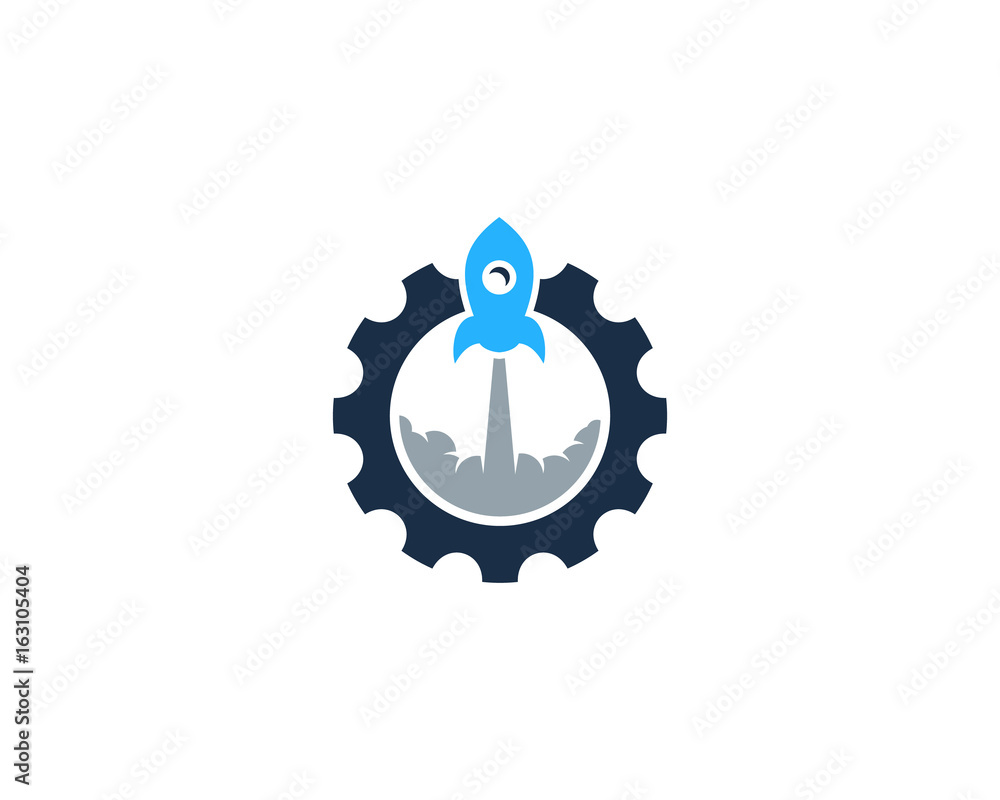 Obraz premium Rocket Gear Icon Logo Design Element