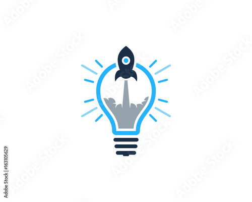 Rocket Idea Icon Logo Design Element