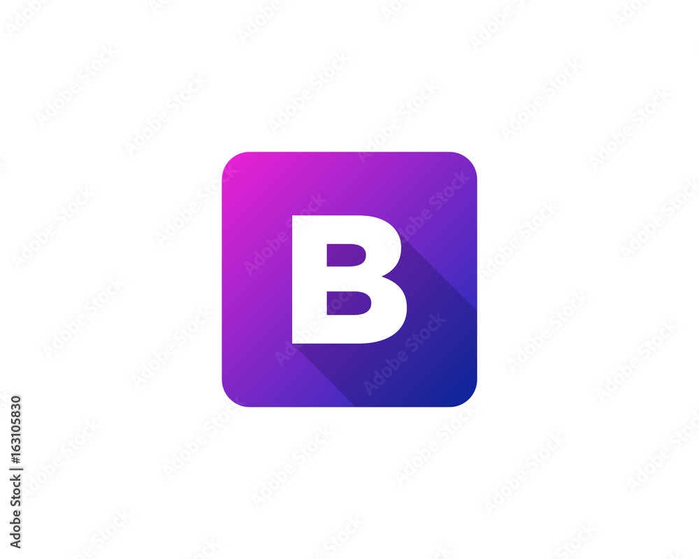 Modern Gradation Shadow Letter B Icon Logo Design Element