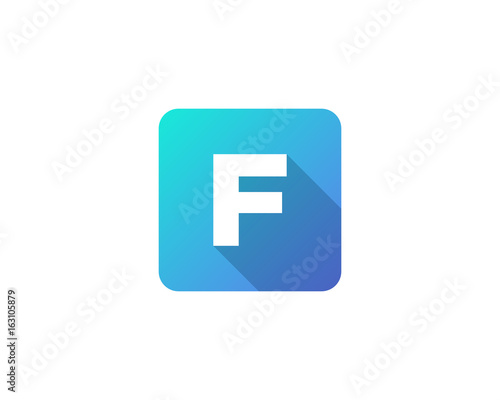 Modern Gradation Shadow Letter F Icon Logo Design Element