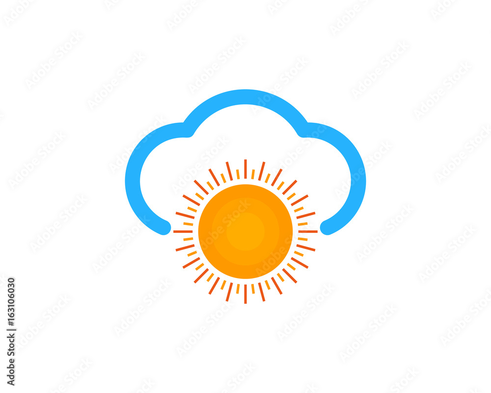 Cloud Sun Icon Logo Design Element Cloud Sun Icon Logo Design Element