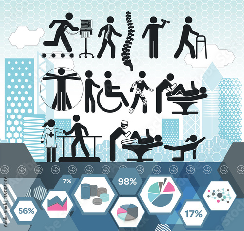 Physiotherapy Medical Info graphic Icon Set