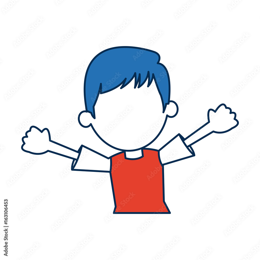 boy cartoon student in blue and orange avatar boy cartoon student in blue and orange avatar