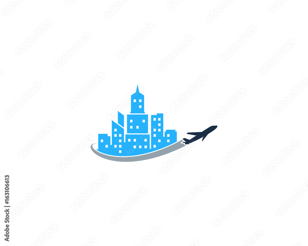 Travel Town Icon Logo Design Element