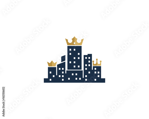 King Town Icon Logo Design Element