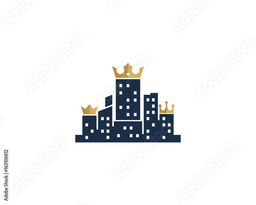 King Town Icon Logo Design Element