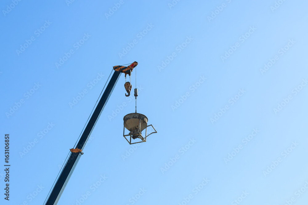 machinery crane hoisting cement mortar mixer bucket machinery crane hoisting cement mortar mixer bucket