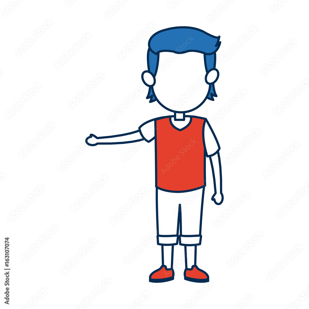 boy son character person in blue and orange cartoon