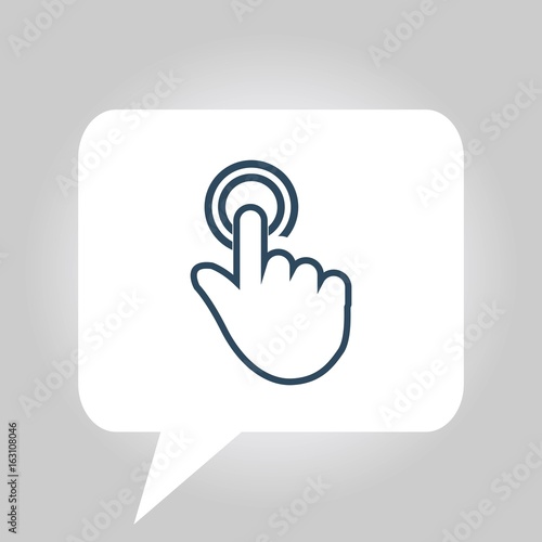 one finger tap gesture of outlined hand symbol vector icon