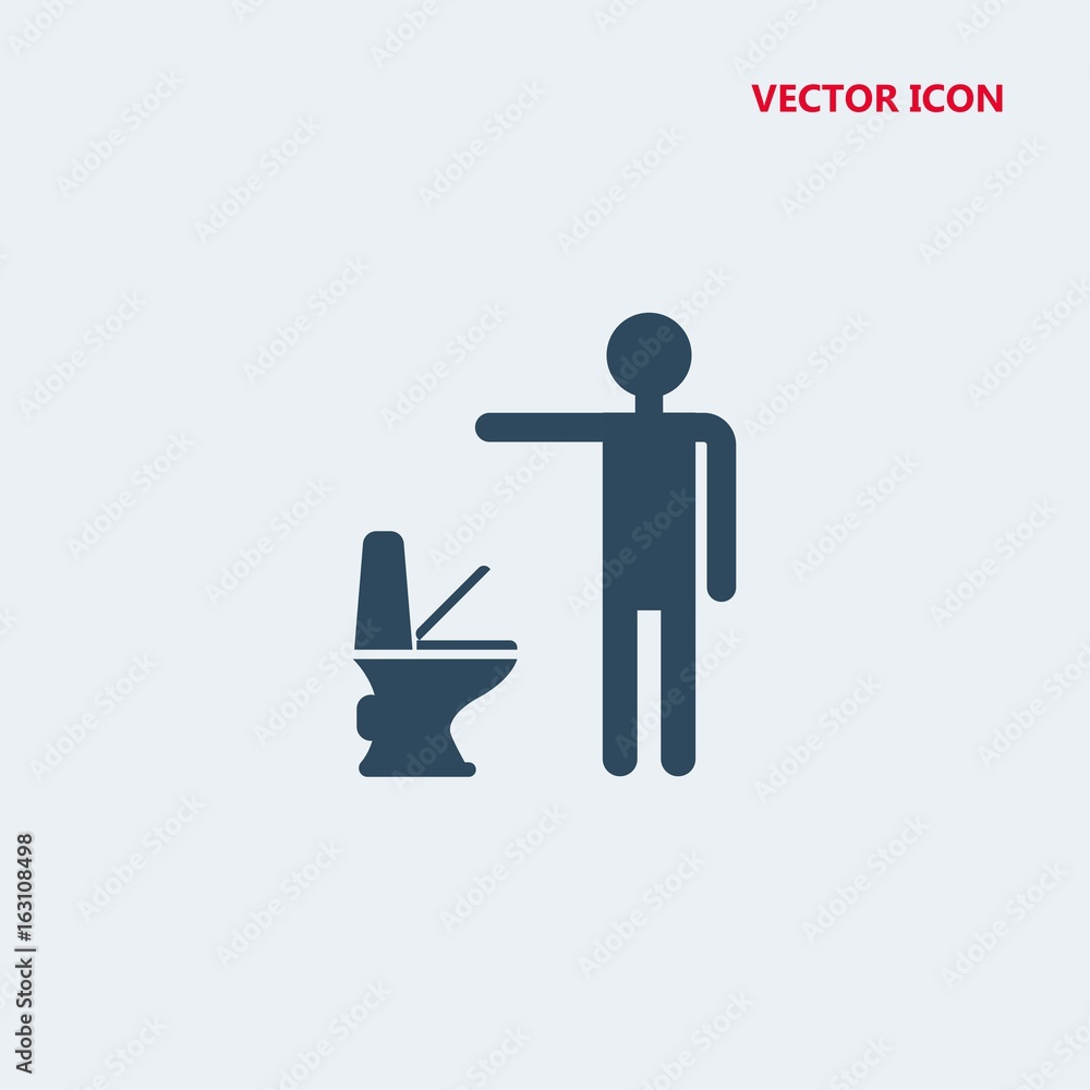 man littering in toilet vector icon man littering in toilet vector icon