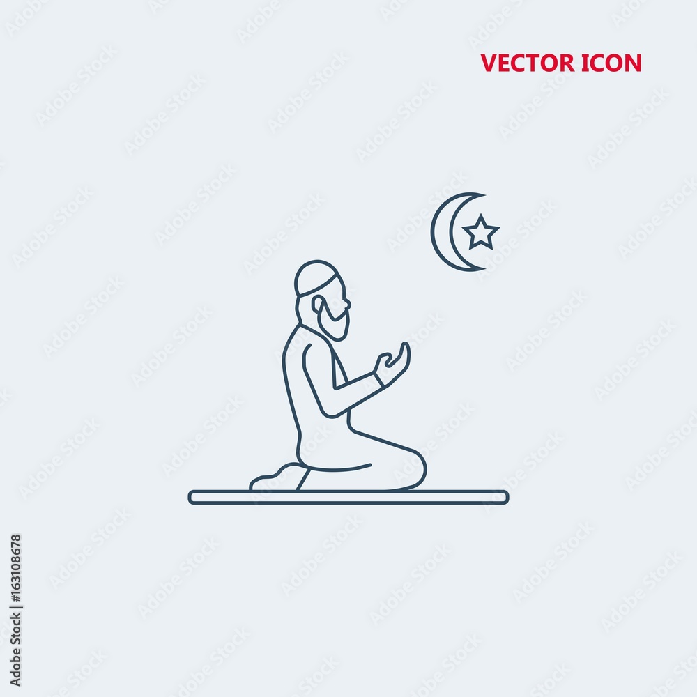 prayer man vector icon