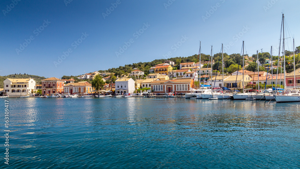 The port of Gaios, the capital of the Greek island of Paxos, nearby Corfu island, Europe.