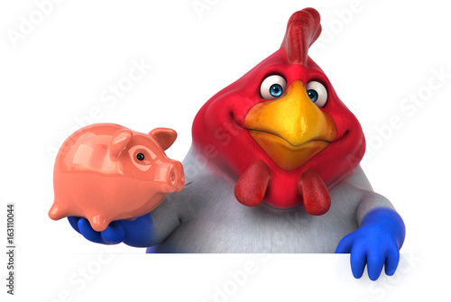 Fun chicken - 3D Illustration