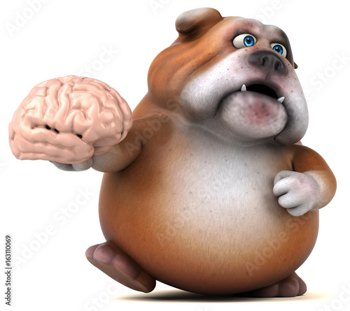 Fun bulldog - 3D Illustration