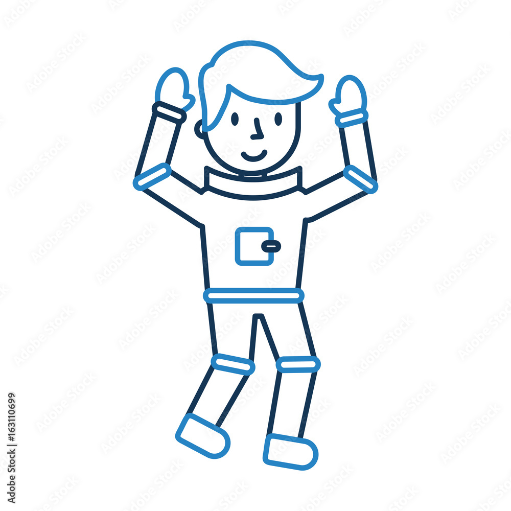 astronaut comic character icon vector illustration design