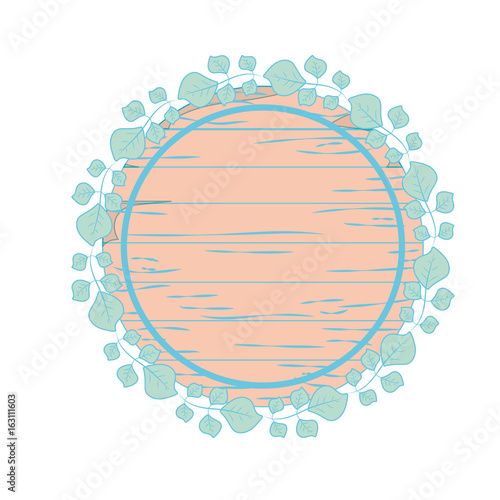 nice emblem with branches leaves design