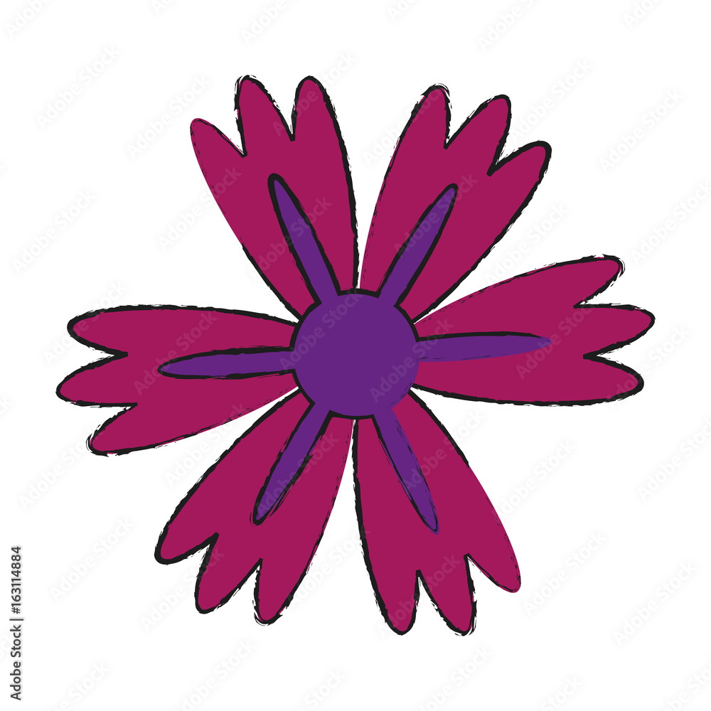 single violet flower icon image