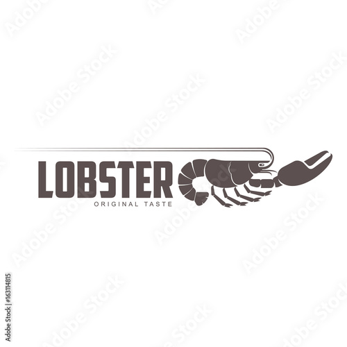 Vector vintage logo template lobster bar. Sea food, craft beer, alcohol, ale, brewery, bar, shop emblems and label. Branding identity corporate logo design template. Isolated on a white background