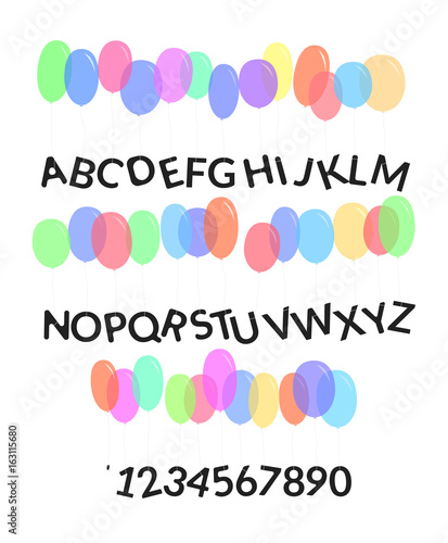 Balloons font Alphabet