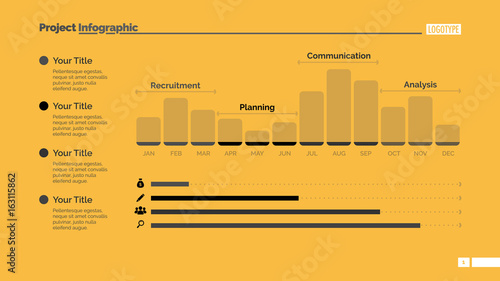 Twelve Month Bar Chart Slide Template