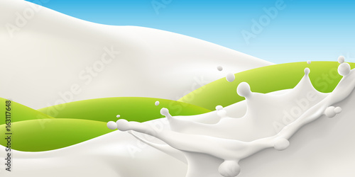 Realistic milk background hig quality vector illustration for design