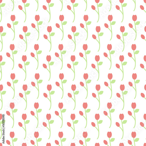 Simple tulip pattern seamless vector