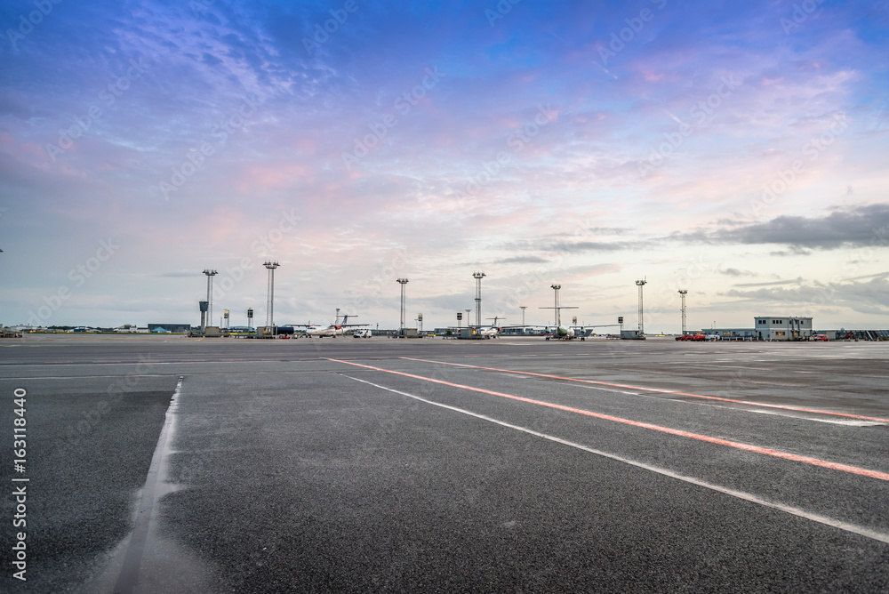 View of the runways of Kastrup airport in Copenhagen View of the runways of Kastrup airport in Copenhagen