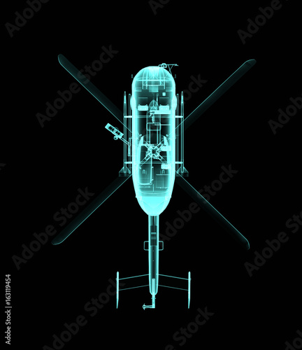 helicopter in x-ray