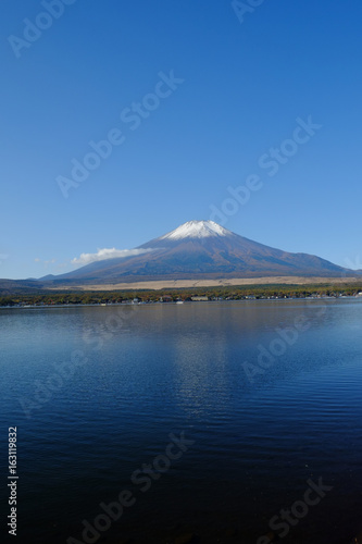  山中湖池親水公園から見た富士山