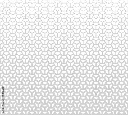 geometric halftone gradient pentagon seamless vector pattern