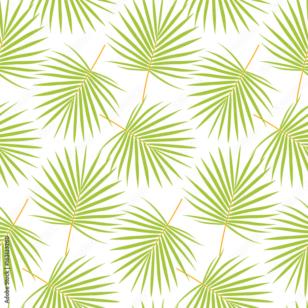 Palm leaves vector seamless pattern