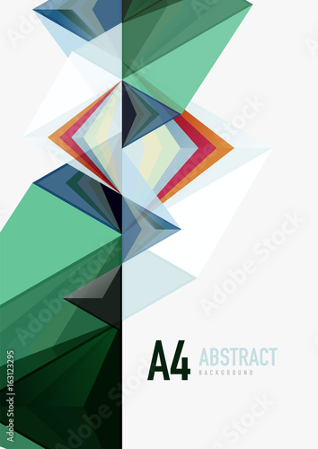 Free Download Triangular low poly vector a4 size geometric abstract template - GFXLoad