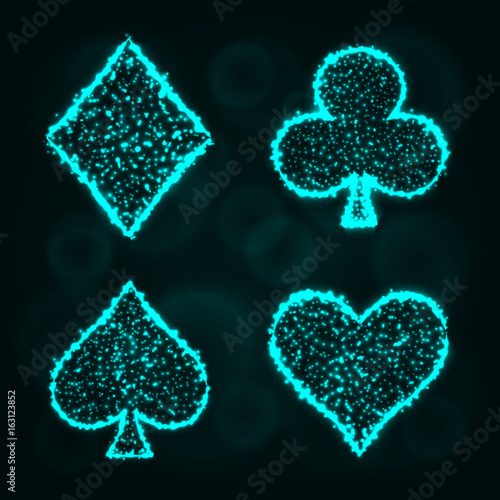 Card suits silhouette of lights
