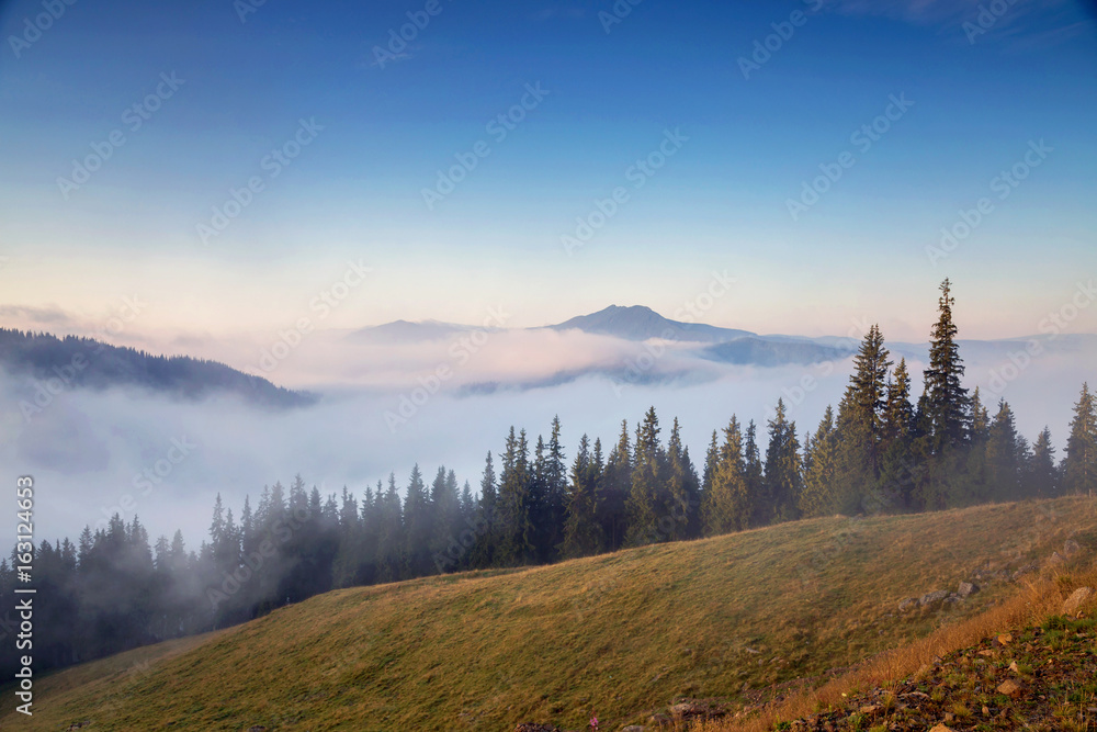 Beautiful mountain landscape in Bucovina, Romania
