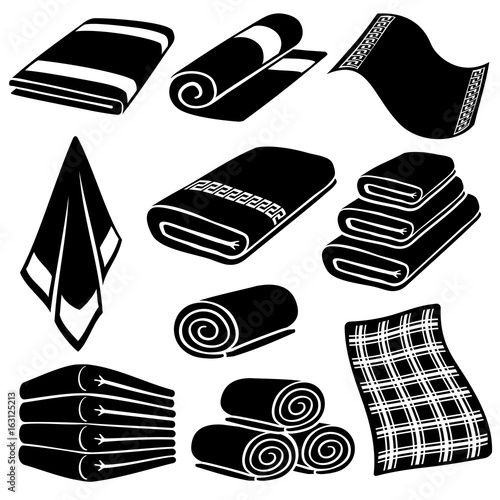 Bathroom towel vector icons