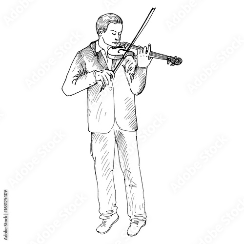 Young man playing the violin, Violinist