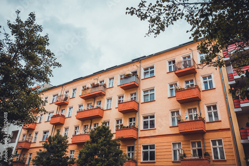 orange apartment house at berlin