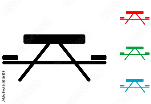 Icono plano mesa camping varios colores