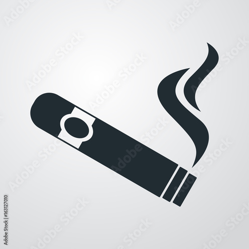 Icono plano puro con humo en fondo degradado