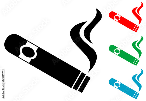 Icono plano puro con humo varios colores