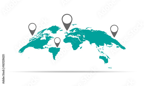 World Map. Vector illustration.