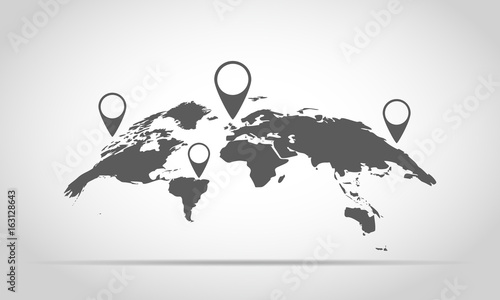 World Map. Vector illustration.