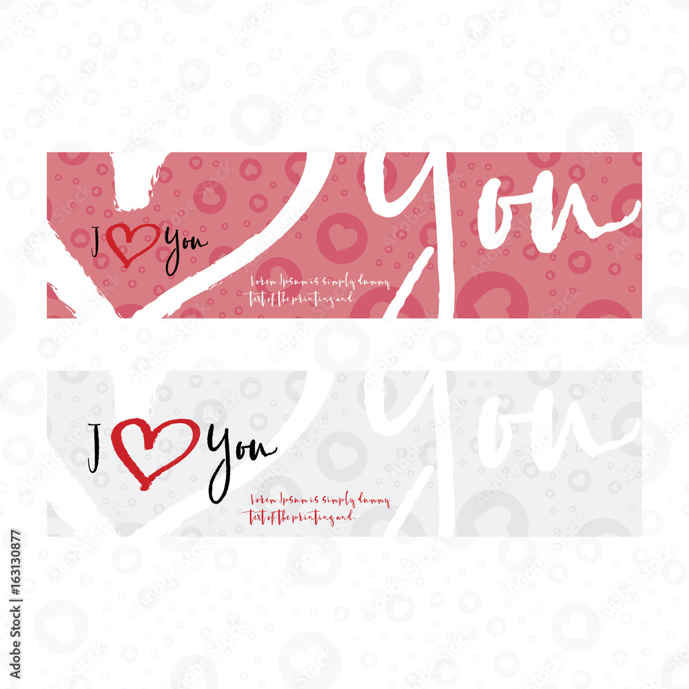 I love you set greeting card. Flat vector illustration EPS 10